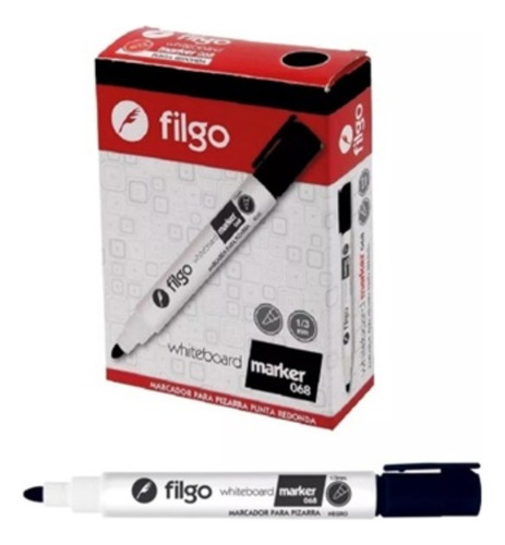 Marcador Fibron Filgo 068 Para Pizarra Blanca Color Negro 1u