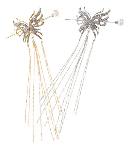 2pcs Cepillo Secador De Pelo Con Forma De Mariposa Y Perla
