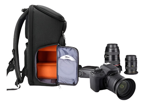 Mochila Para Camara Nikon D5600 Con Soporte Tripode Gris