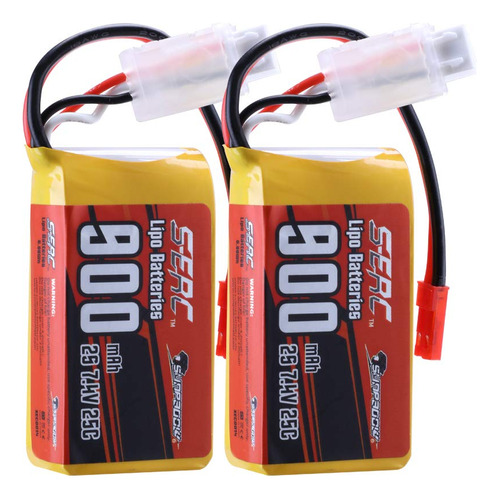 Sunpadow Batería Lipo Pequeña De 7.4 V 2s Rc 25c 900 Mah .