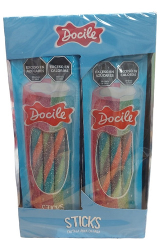 Gomitas Sticks Docile Frutilla-frutilla Acida Por 12u De 15g