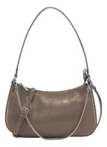 Comprar Cartera Chica Tira Corta Y Larga Ecocuero Amayra Visón Vison Plata Visón