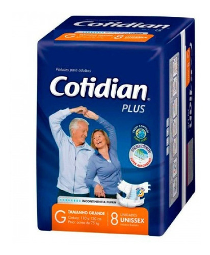 Pañales De Adulto Cotidian Plus, Talle G 8 Unid.