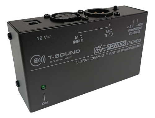Caja Directa Fuente Phantom Para Microfono Condenser Tsound