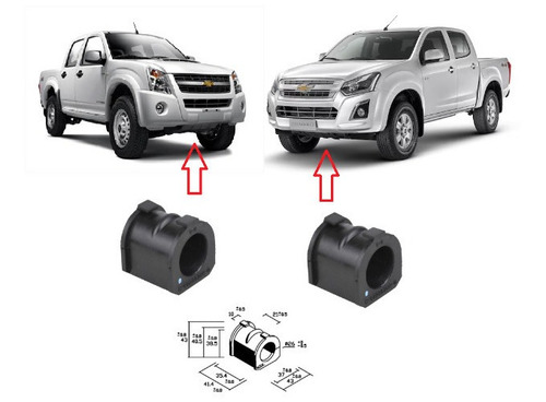 Buje Barra Estabilizadora Chevrolet Luv D-max 2002/2020 Pack