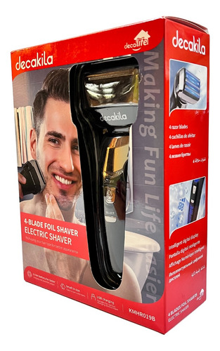 Maquina De Afeitar Electrica Recargable Decakila 4 Cuchillas