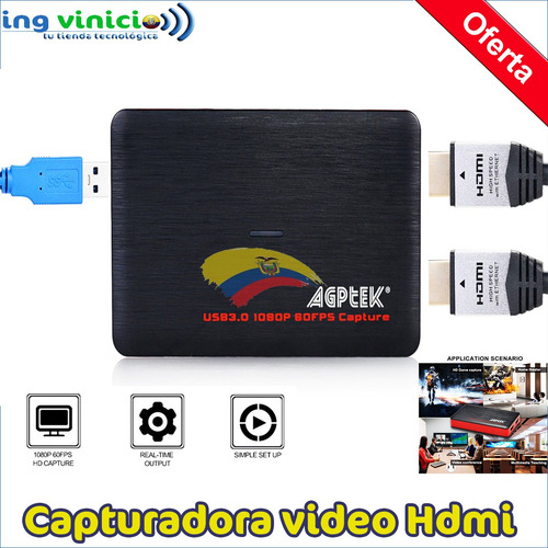 Capturadora De Video Hd Agptek Hdmi Usb 3.0 Streaming Obs