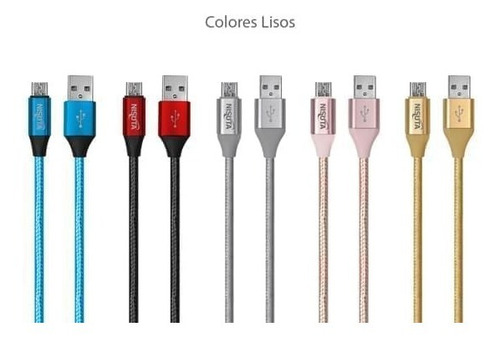 Cable Micro Usb De 1m De 2.1a Con Malla De Tela Nscatemi