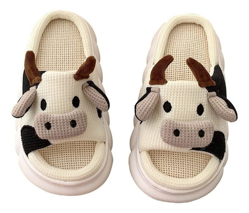 Zapatillas De Vaca De Dibujos Animados Cómodas