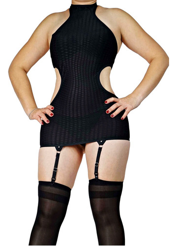 Baby Doll Sexy Medias Tanga Vestido Liguero Lenceria Mv03