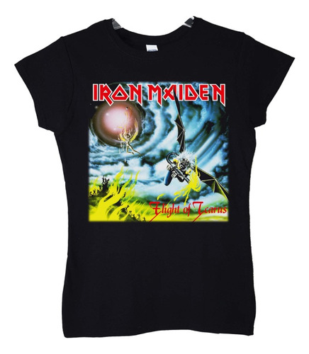 Polera Mujer Iron Maiden Flight Of Icarus Metal Abominatron