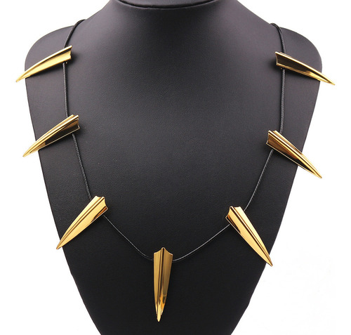2pcs Set Marvel Avengers Pantera Negra Collar Suéter Cadena