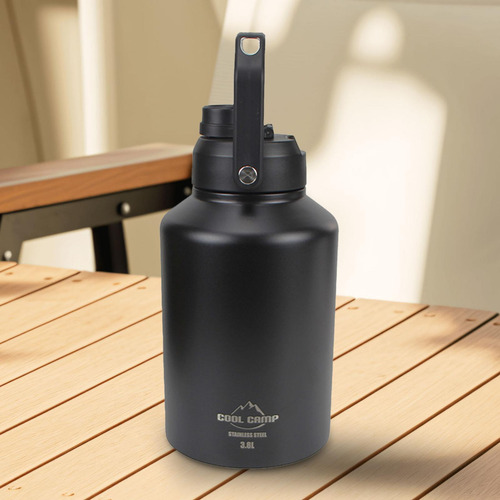 Botella De Agua Aislada De Un Galón, Jarra De Negro 3.8l