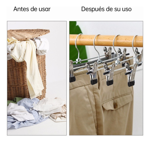 20 Cabides Para Calças, Gancho, Roupas De Remo Com Clipes De