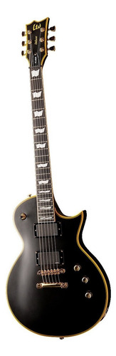 Guitarra eléctrica LTD EC Series EC-1000BLK vintage de caoba negra con diapasón macassar de ébano