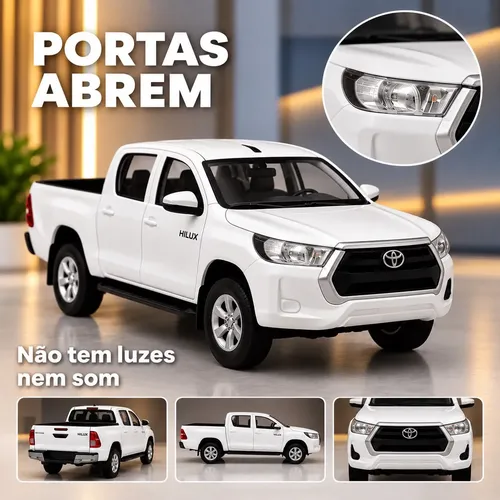 Brinquedo Carrinho Miniatura Toyota Hilux 2016 Cabine Dupla