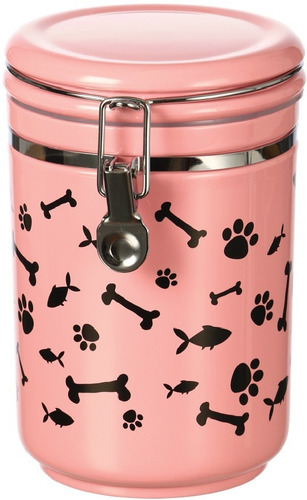 Almacenador Contenedor Alimento Perros Gatos Canister 1,6 Kg Color Rosa Paw & Bone