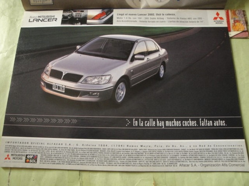 Publicidad Mitsubishi Lancer Año 2002