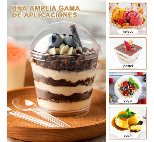 Tazas De Postre 7 Onzas, 50 Vasos De Postre Con Tapas Y