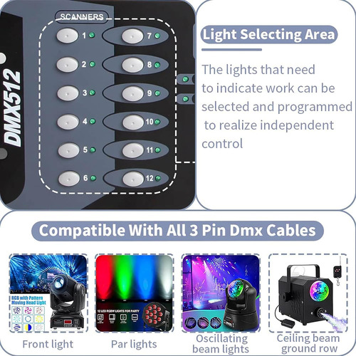 Controlador De Iluminación Dmx De 192 Canales Consola Dmx512