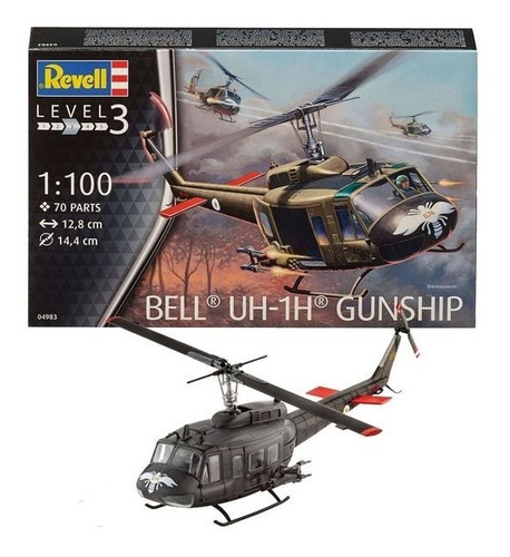 Helicoptero Bell Uh-1h Gunship - 1:100 Revell 04983