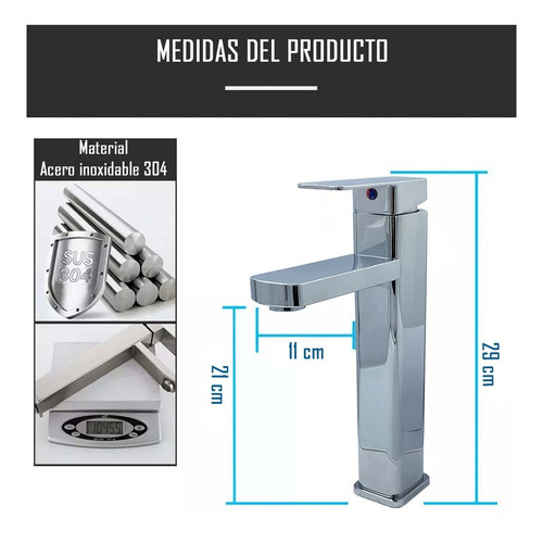 Llave Grifería Lavamanos Simple Baño Plateado Caliente Frio