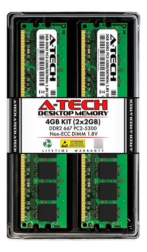 A-tech 4gb (2x2gb) Ddr2 667mhz Dimm Pcv Cl5 240 Pines Udimm