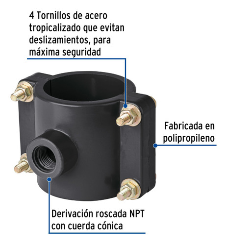 Abrazadera Pp P/toma Domiciliaria 2-1/2''x1/2'' Foset 40713