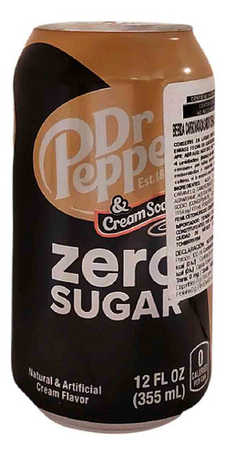 Refresco Dr Pepper Cream Soda Zero de 355ml