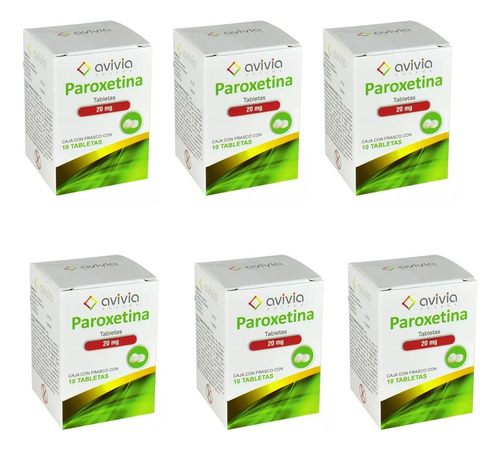 Avivia Paroxetina De 20mg 6 Frascos Con 10 Tabletas Cada Uno