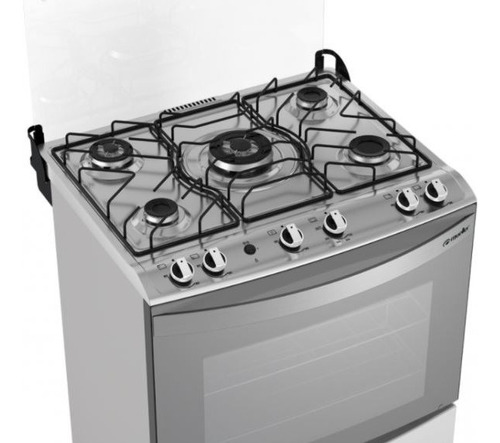 Imagen 2 de 6 de Cocinas A Gas 5 Hornallas Encendido Inox Vidrio Espejado Ebz