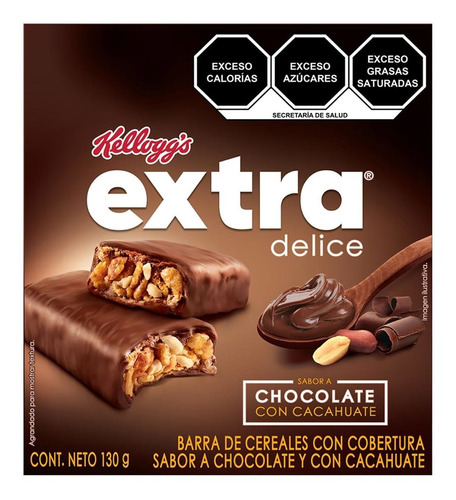 Barra Kellogg's Extra Delice Sabor Chocolate 130g