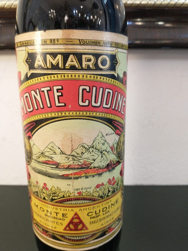Imagen 2 de 10 de Antigua Botella De Amaro Monte Cudine 950cc