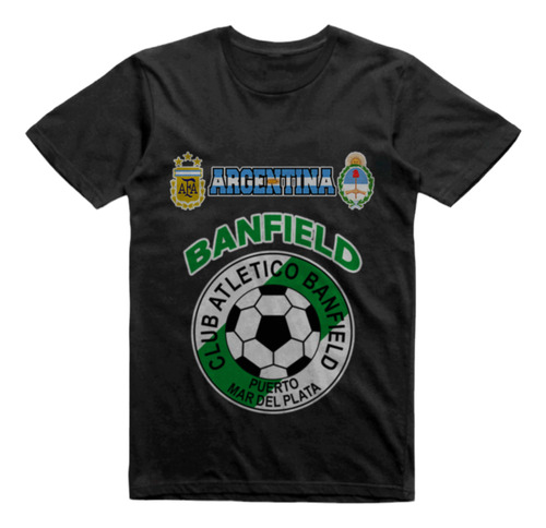 Remera Infantil Negra Banfield De Mar Del Plata