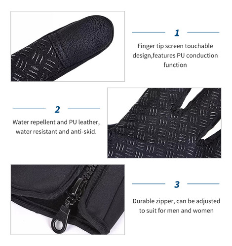 Manoplas Cálidas De Invierno Con Pantalla Completa Gs Para H