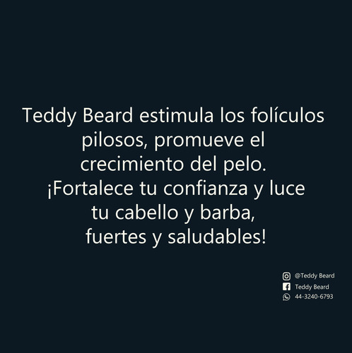 Minoxidil Teddy Beard P/ Barba & Cabello Dos Frascos Al 10%