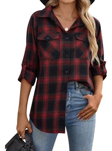 Camisas De Flannel De Mujer De La Gelatina B0bg31qh7j_130424