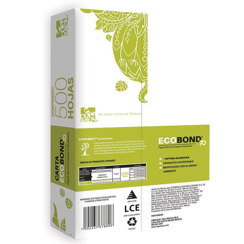 Papel Ecobond 70 Blanco Carta - 500 Hojas