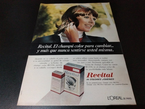 (pb267) Publicidad Clipping Champu L'oreal * 1971 (Usado)