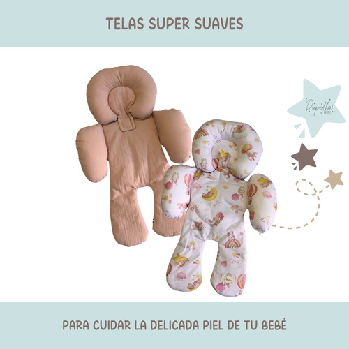 Reductor Bebe Huevito Cochecito Universal Reversible Algodon Conejitas