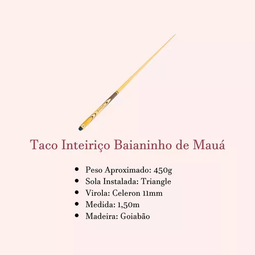 Taco De Sinuca Profissional Inteiriço Baianinho De Mauá