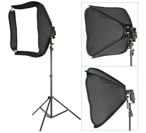 Softbox Difusor De Flash Speedlight 60x60 Cm Com Tripé