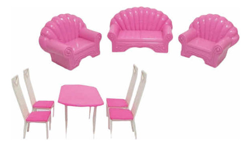 Pqck De Living Comedor Para Casa Muñeca Barbie