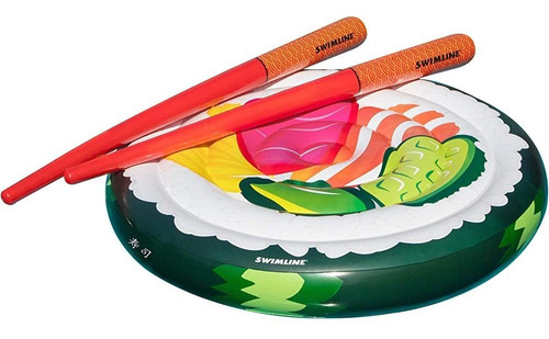 Swimline Futomaki Sushi Floating Island Con Doodle Chopstick Color Multicolor
