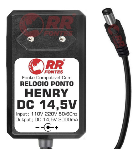 Fonte Carregador Para Catraca Henry, Plus E Forte 14,5v 2a