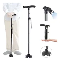Comprar  Bastón Metal Plegable Luz Led 4 Soportes Antidelizantes