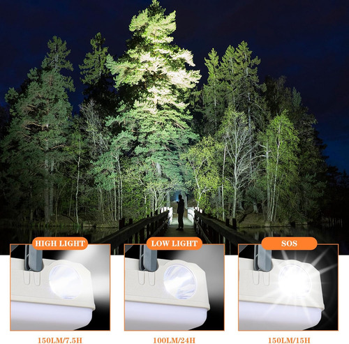 Lampara Solar De Camping Led Recargable Con Gancho Usb