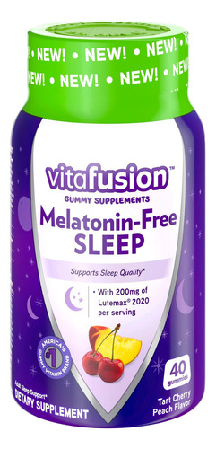 Vitafusion Sleep Dormir Sin Melatonina 40 Gomitas Sabor Cereza Y Durazno