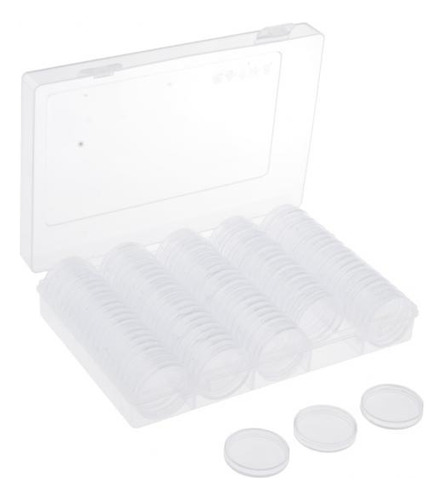 5 Caja De Almacenamiento Transparente Para Monedas, 20.5mm