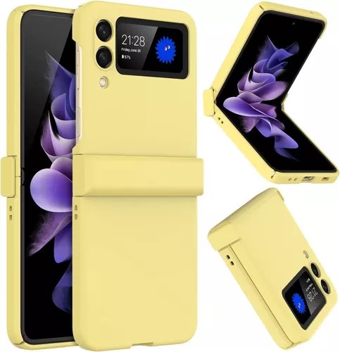 Funda para Galaxy Z Flip 4, funda para Samsung Z Flip 4, marco delgado de  TPU suave y cubierta trasera dura de PC con diseño plateado, funda